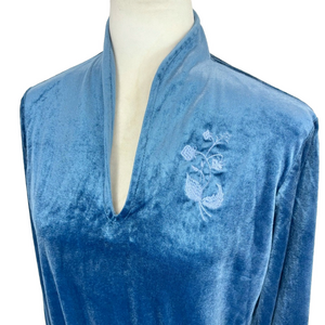 Sears vintage blue velvet top